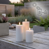 Nordic Flame Solar Udendørs 3 pak LED bloklys