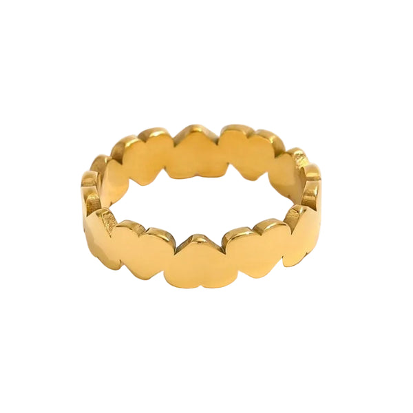 Tia 2 Hjerte Ring - 18K Guldbelagt