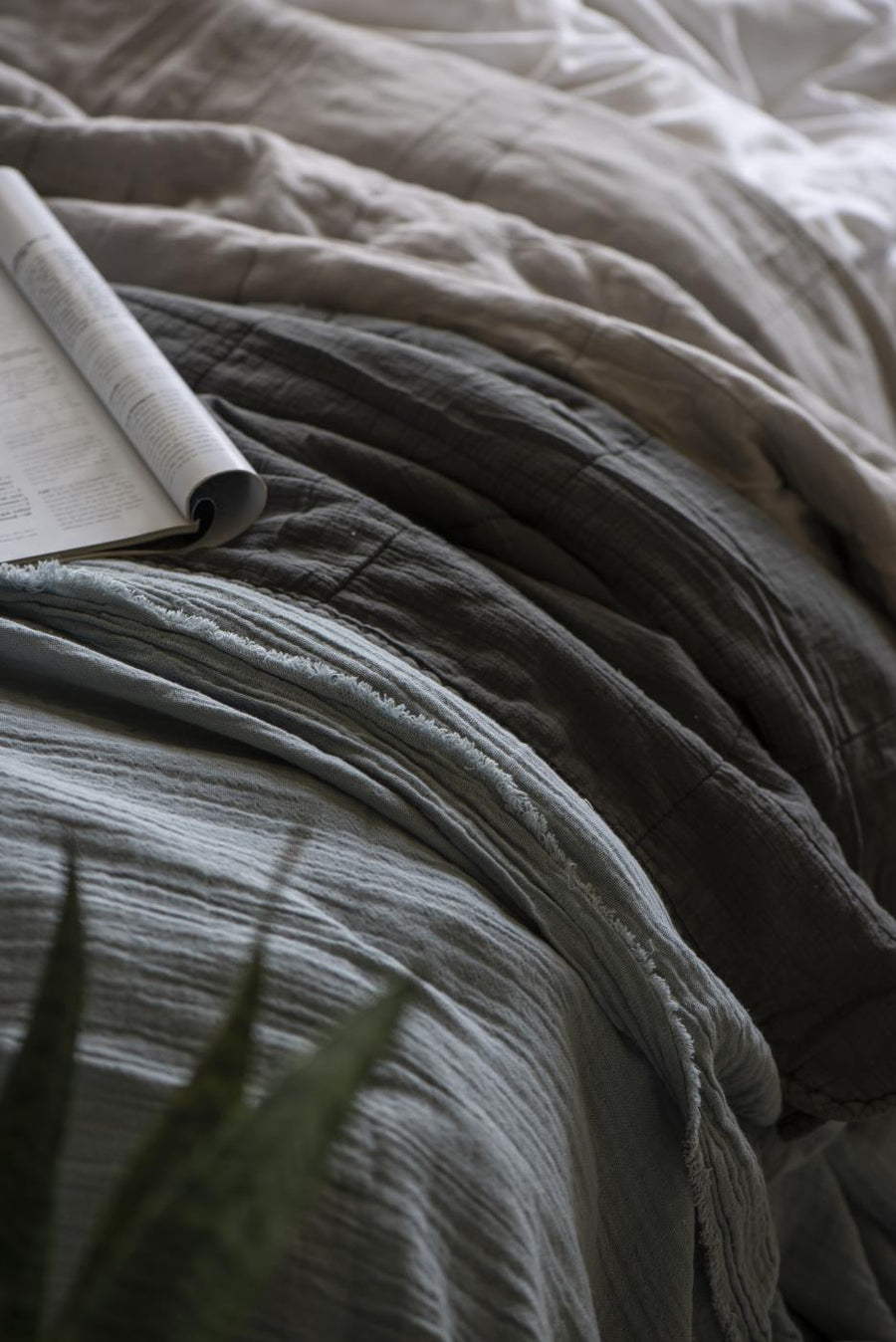 Ib Laursen - Vintage quilt sengetæppe dobbelt grå | Ib Laursen | Køb online hos Moster D – Hurtig levering