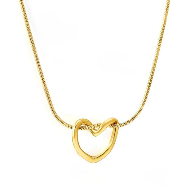Heart Twist Necklace Long - 18K Guldbelagt