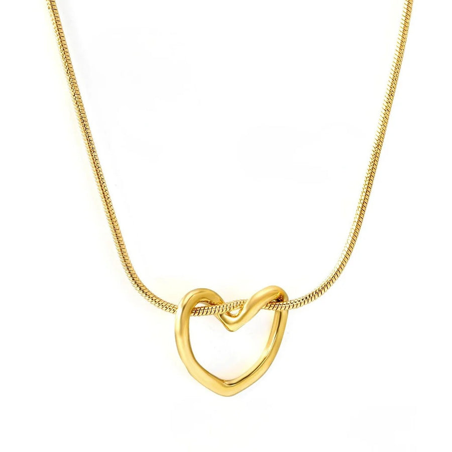 Heart Twist Necklace Long - 18K Guldbelagt