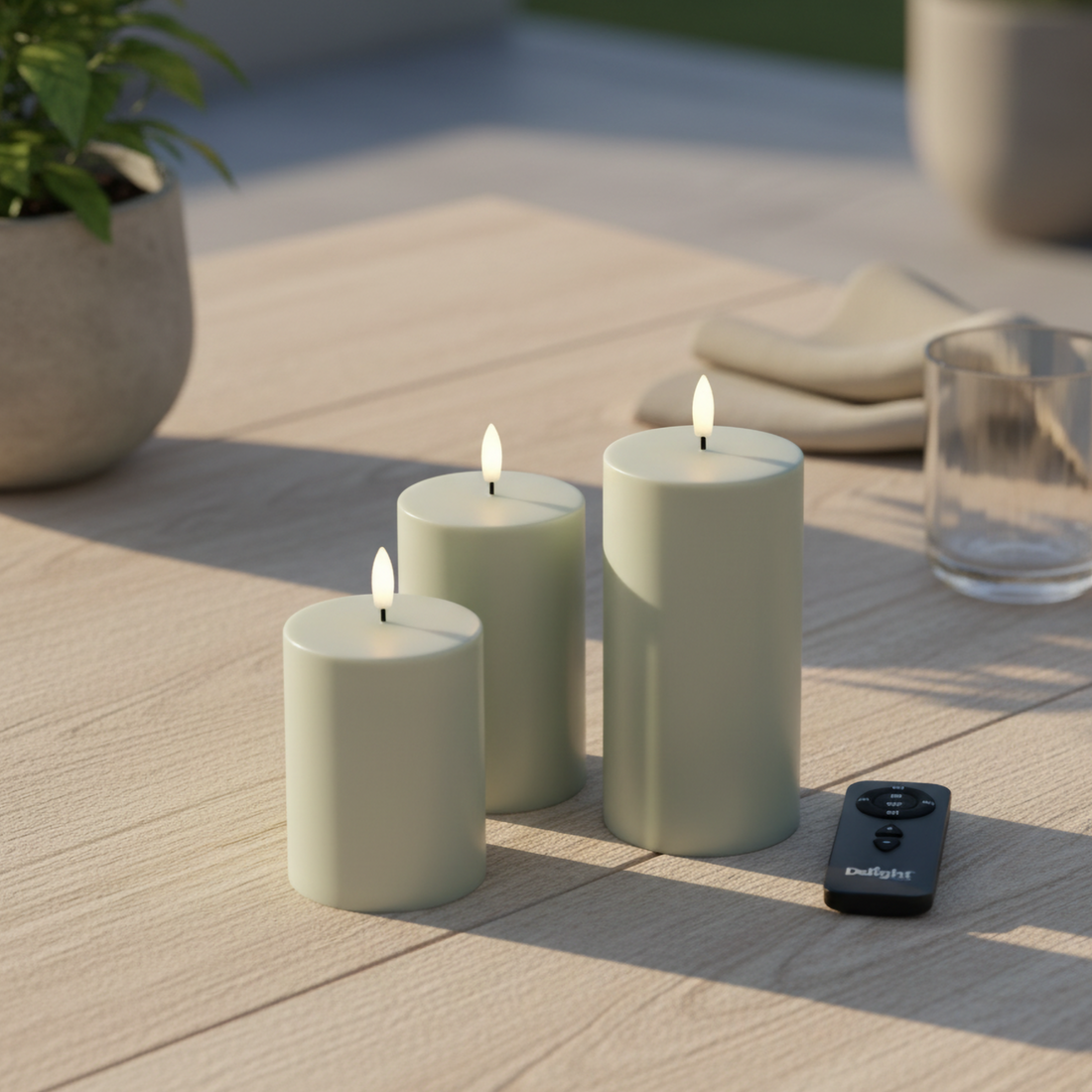 Udendørs 3-Pak Deluxe LED-lys inkl fjernbetjening - Salvie Grøn