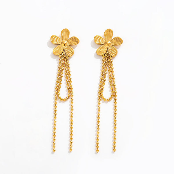muun studios Uni Flower bead hang 18k Earring