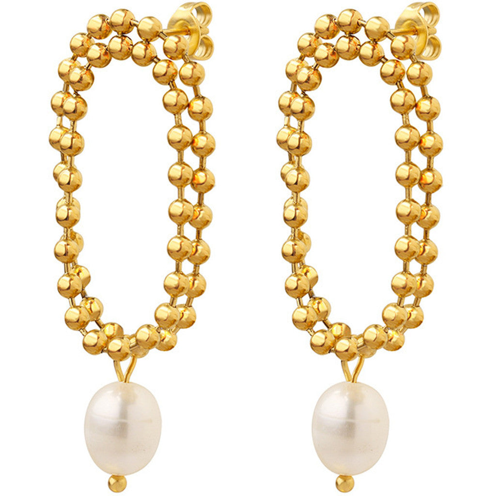 muun studios Unni pearl Earrings – 18K Gold Plated Earring 18K Gold Plated