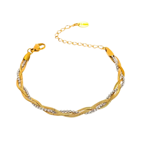 muun studios Velin Two-tone Armbånd - 18K Guldbelagt & Rustfrit Stål 