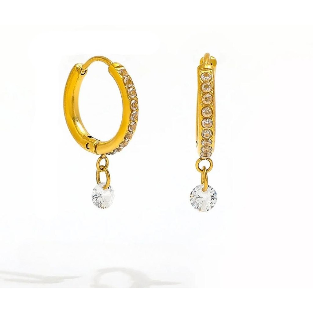 muun studios Vila Zirkon Øreringe - 18K Guldbelagt Earring 18K Gold Plated