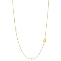 Bogstav Halskæde A-Z Med Zirkon Sten 18K Guldbelagt