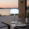 Nordic Flame Trådløs LED Bordlampe – 26 cm Sølv farve - inkl fjernbetjening.