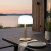 Nordic Flame Trådløs LED Bordlampe – 26 cm Messing - inkl fjernbetjening.
