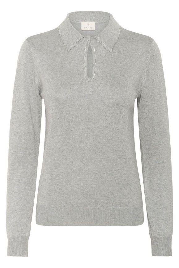 Kaffe Jada Polo Pullover - Grey Melange