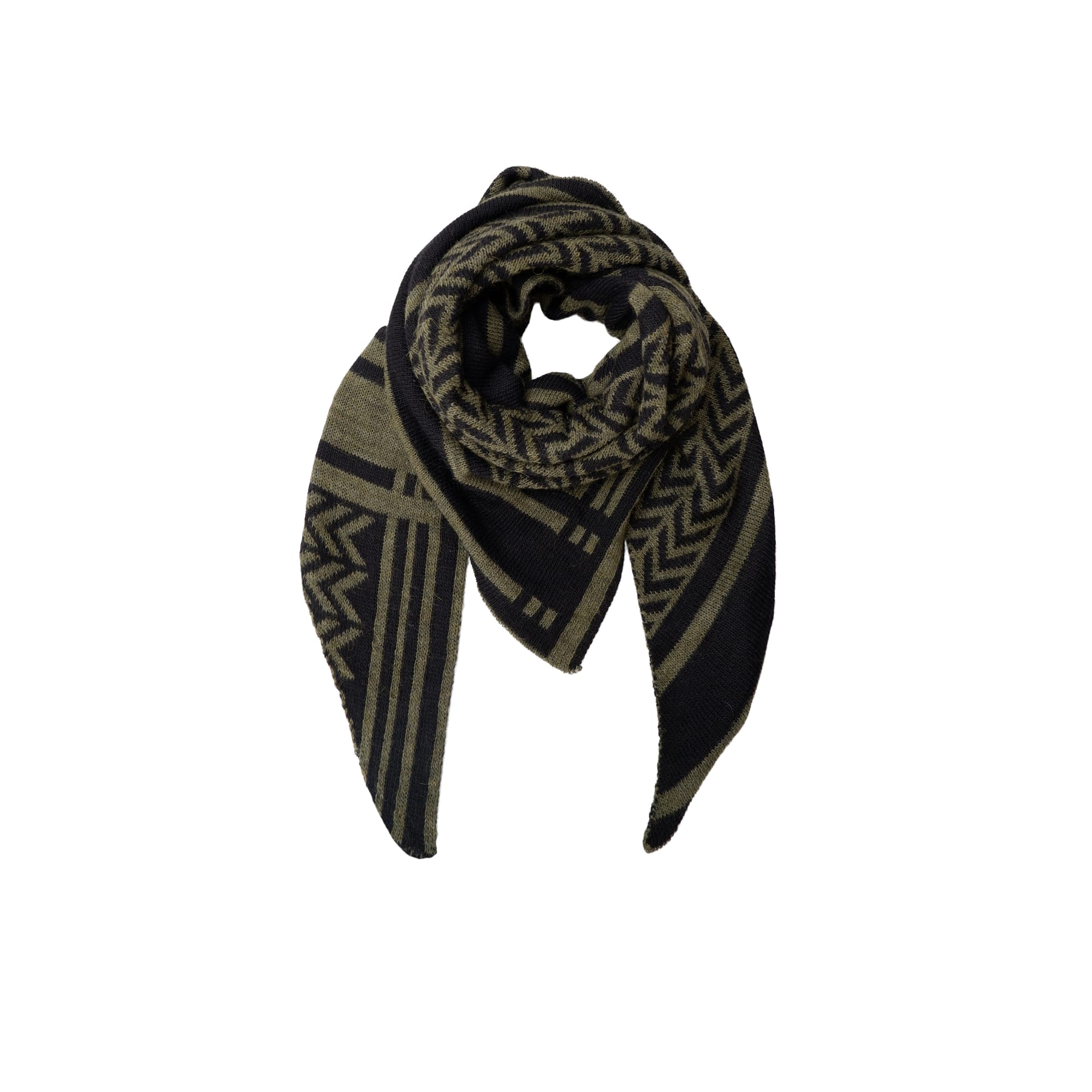 Black Colour Bex Triangle Scarf - Army