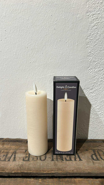 Delight Candles indendørs - 5x15cm, creme