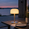 Nordic Flame Trådløs LED Bordlampe – 26 cm Sølv farve - inkl fjernbetjening.
