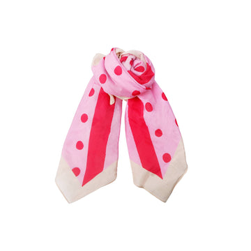 Black Colour Estelle Mini Scarf - Pink