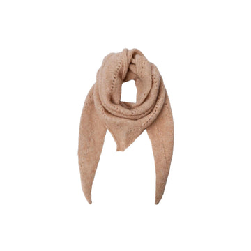 Black Colour Dell Knitted Mini Scarf - Latte