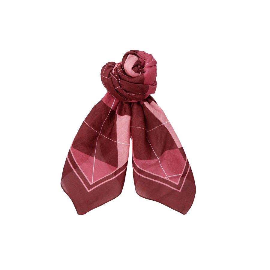 Black Colour Harlekin Mini Scarf - Wine