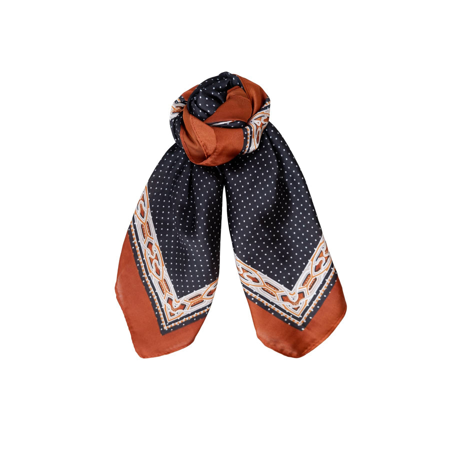 Black Colour Raquel Satin Scarf - Black