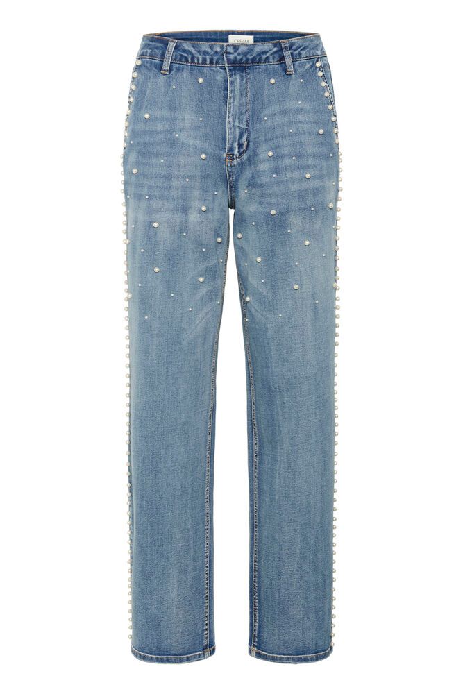 Cream Visti Straight Deco Pant - Miami Light Blue Denim