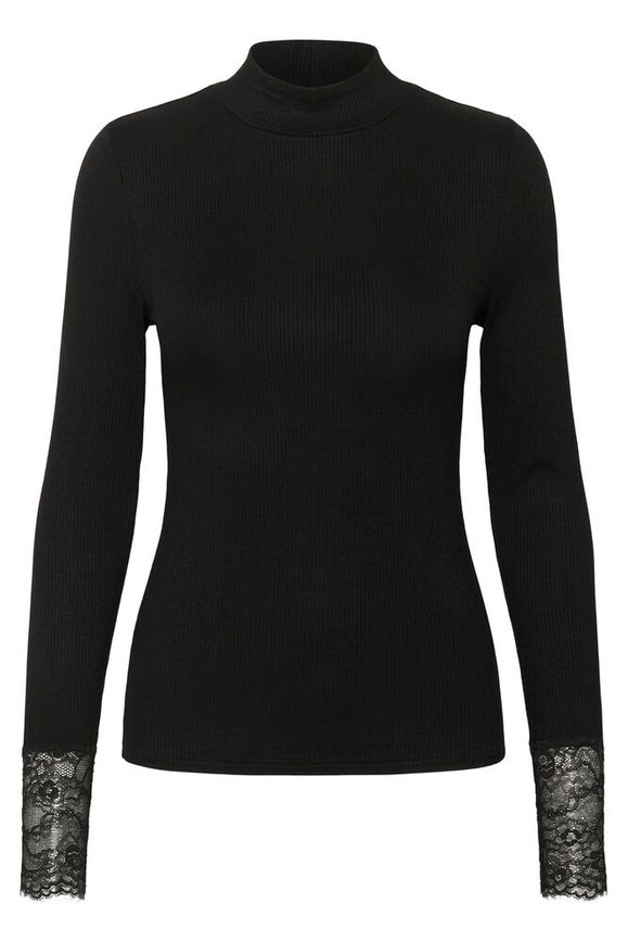 Kaffe Omi Turtleneck T-shirt - Black Deep