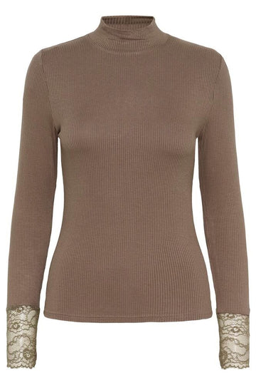 Kaffe Omi Turtleneck T-shirt - Morel