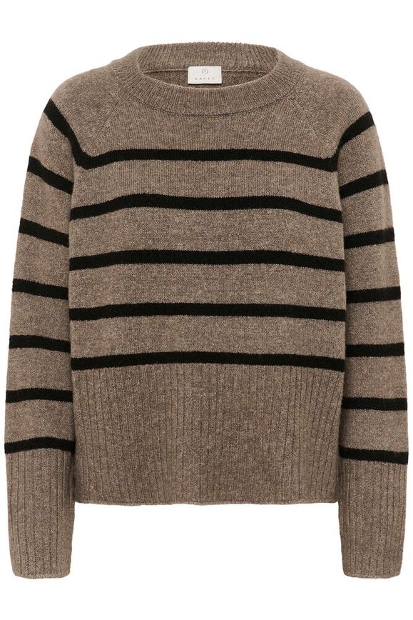 Kaffe Erin Knit Pullover - Morel Melange Black Stripe