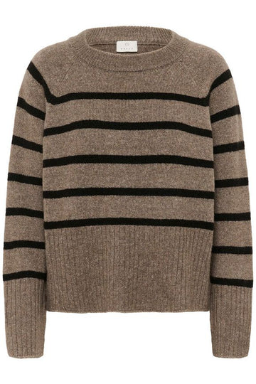 Kaffe Erin Knit Pullover - Morel Melange Black Stripe