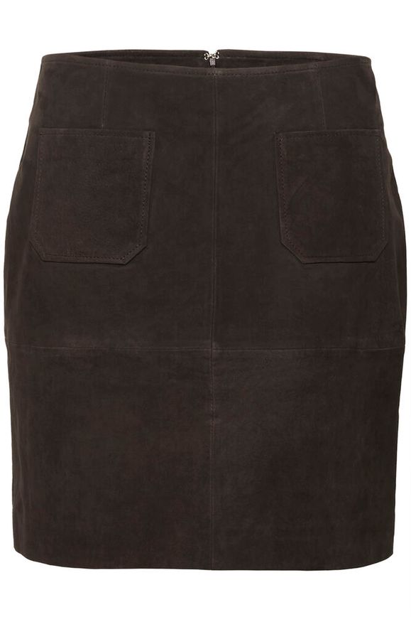 Kaffe Rachel Suede Skirt - Black Coffee