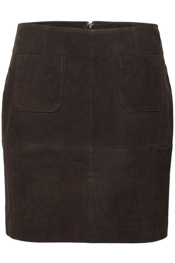 Kaffe Rachel Suede Skirt - Black Coffee