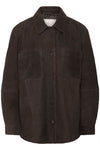 Kaffe Rachel Suede Shirt - Black Coffee