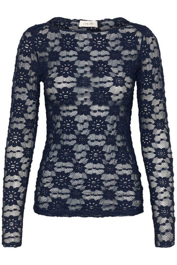 Cream Maddie Blouse - Navy Blazer