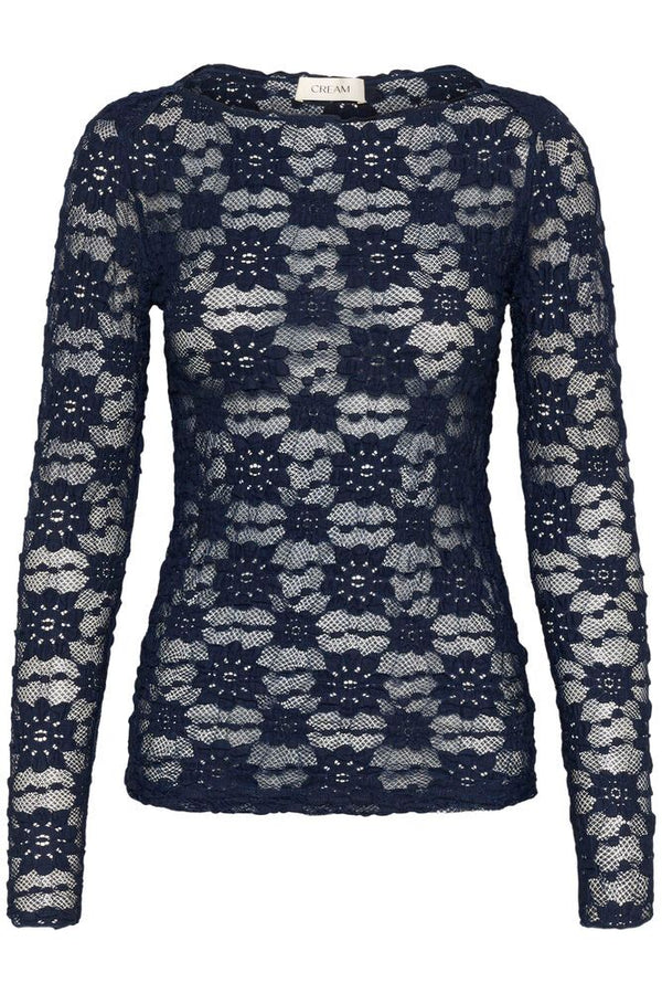 Cream Maddie Blouse - Navy Blazer