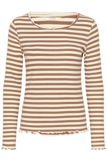 Cream Ribba Stripe Longesleeve - Cocoa Créme