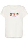 Cream Lumilla T-shirt - Red Lips