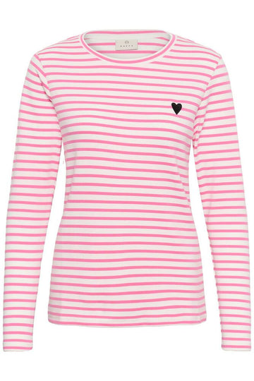 Kaffe Liddy T-shirt - Chalk/Pinkpower