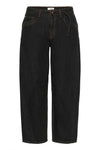 Cream Caysa Ankl Barrel Jeans - Black Washed Denim