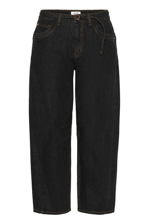 Cream Caysa Ankl Barrel Jeans - Black Washed Denim