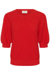 Cream Sillar Knit Pullover - High Risk Red