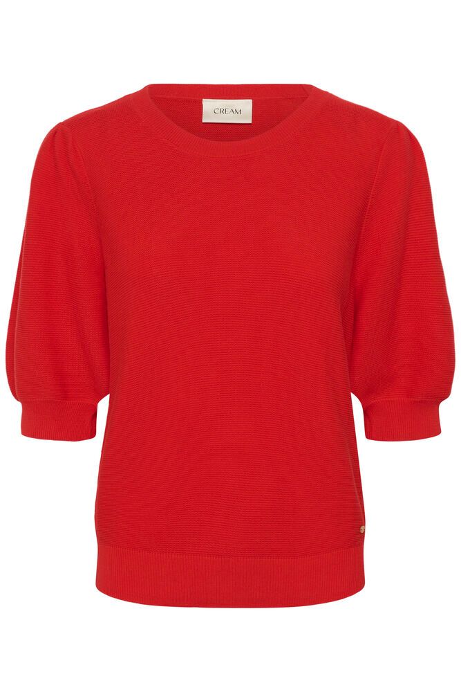 Cream Sillar Knit Pullover - High Risk Red