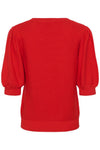 Cream Sillar Knit Pullover - High Risk Red