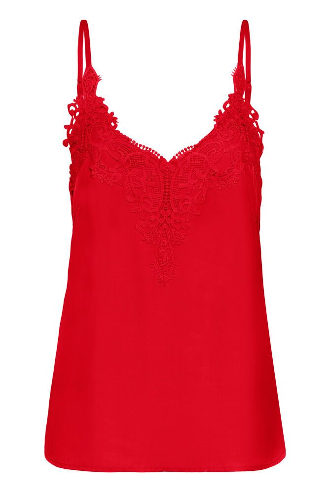 Cream Anna Top - High Risk Red