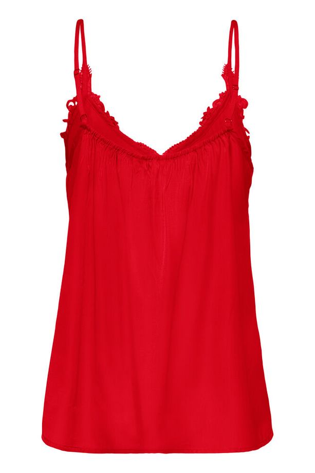Cream Anna Top - High Risk Red