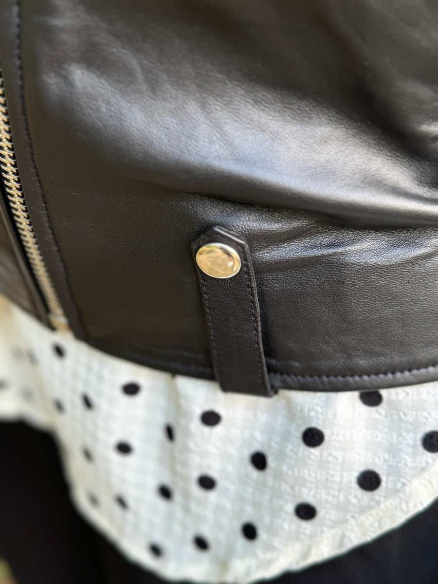 Notyz Overzied Biker Jacket - Black w. Silver | Notyz | Køb online hos Moster D – Hurtig levering
