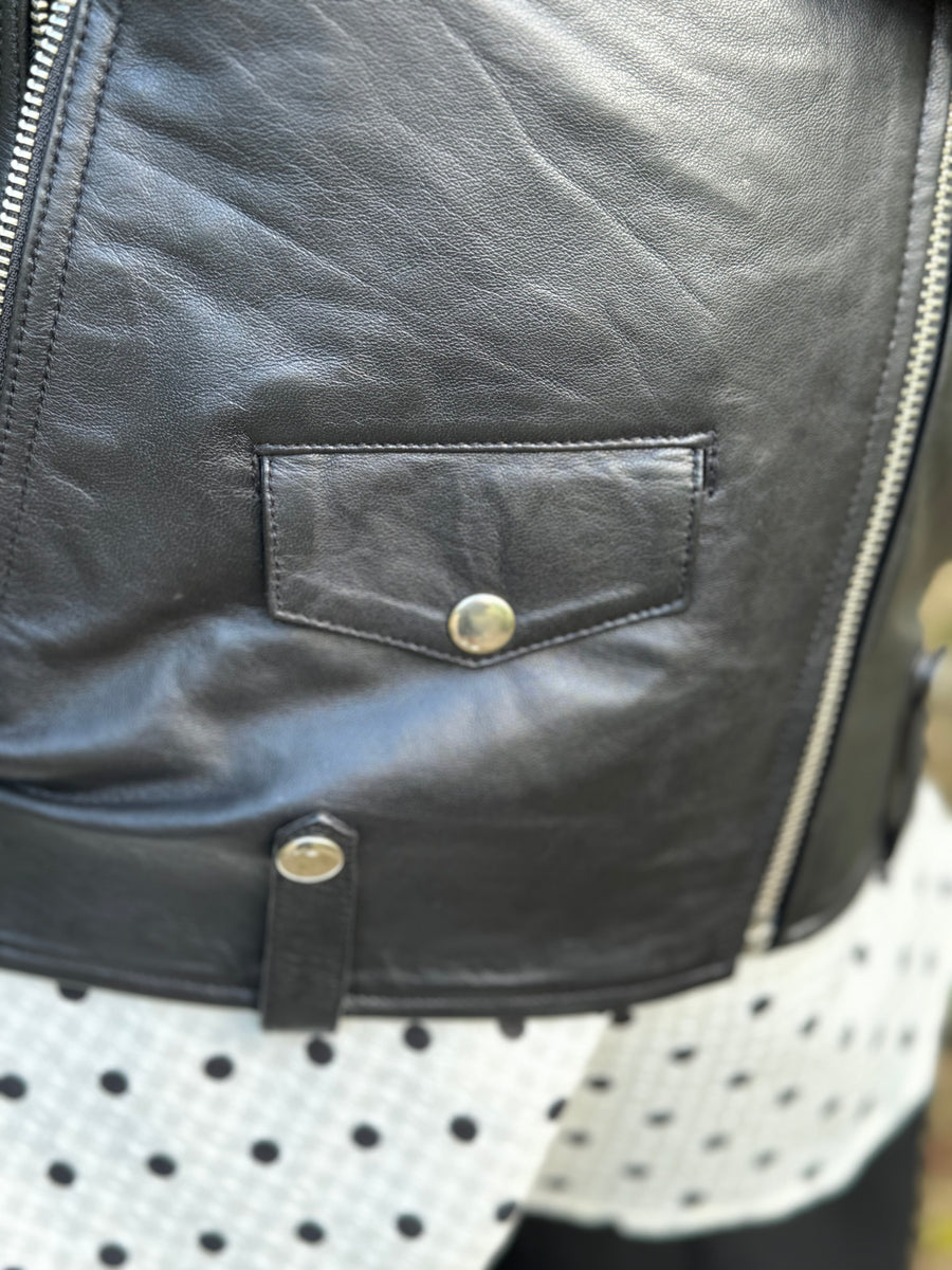 Notyz Overzied Biker Jacket - Black w. Silver | Notyz | Køb online hos Moster D – Hurtig levering