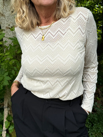 Costa Mani Zig Zag Blouse - Sand