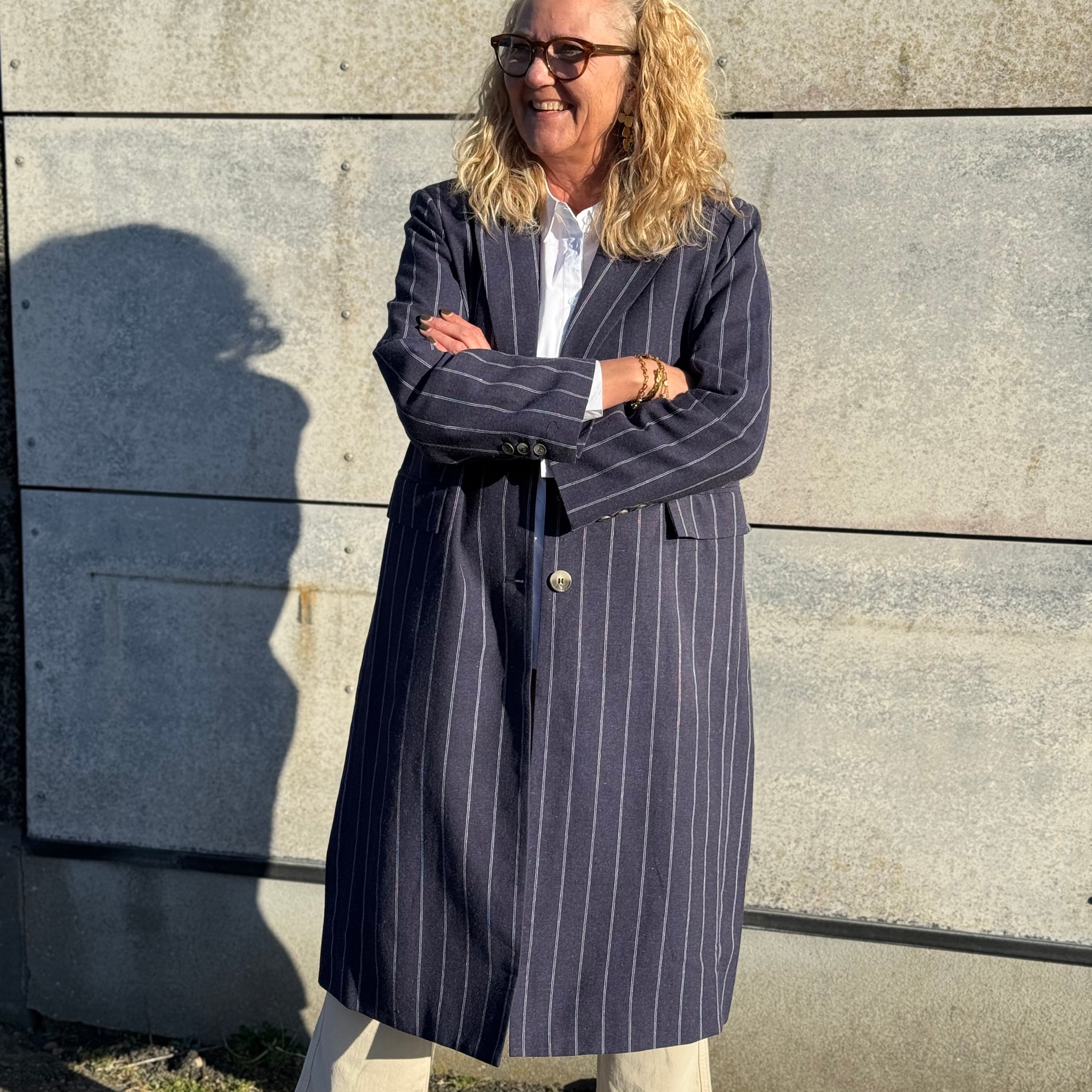 Isay Pearl Coat - Denimblue Stripe | Isay | Køb online hos Moster D – Hurtig levering