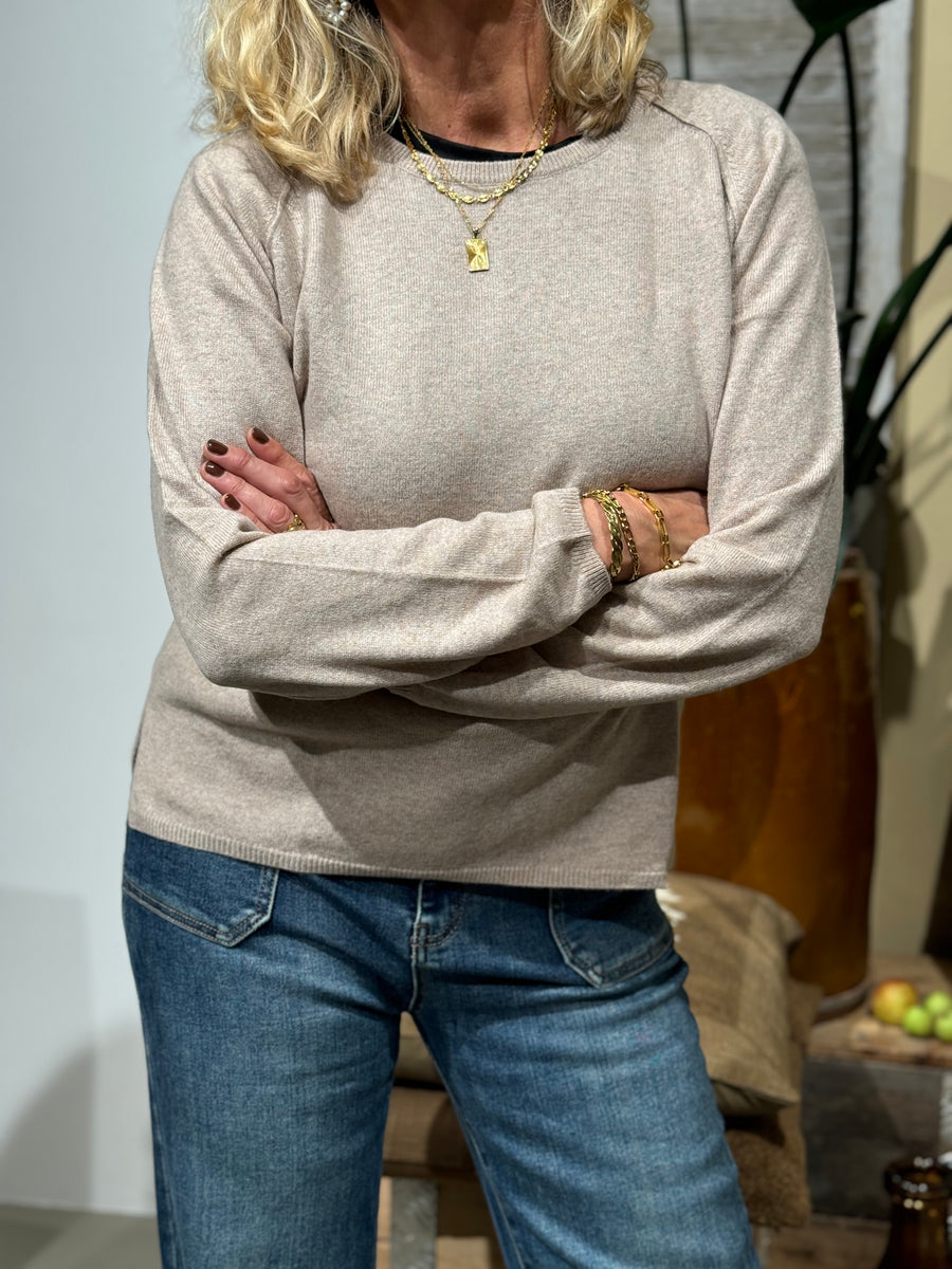 BTF CPH Cashmere Pullover - Oat Beige Melange | BTF CPH | Køb online hos Moster D – Hurtig levering