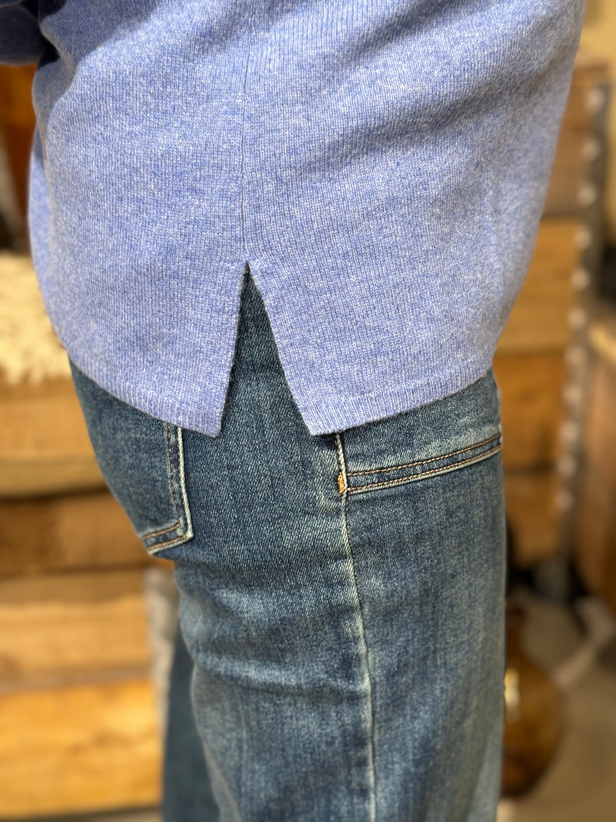 BTF CPH Cashmere Pullover - Denim Melange | BTF CPH | Køb online hos Moster D – Hurtig levering