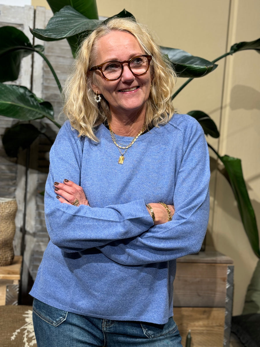 BTF CPH Cashmere Pullover - Denim Melange | BTF CPH | Køb online hos Moster D – Hurtig levering