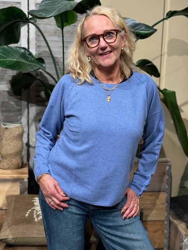 BTF CPH Cashmere Pullover - Denim Melange | BTF CPH | Køb online hos Moster D – Hurtig levering