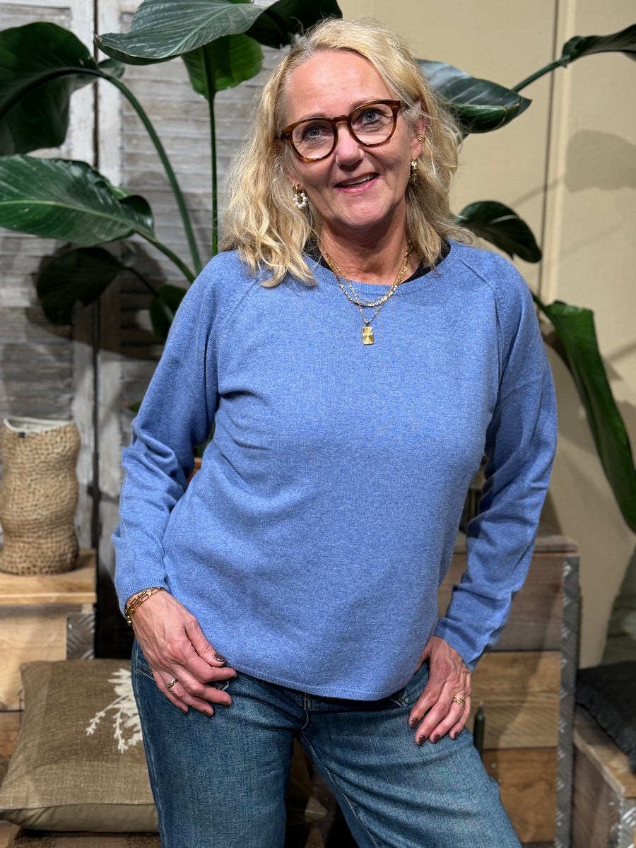 BTF CPH Cashmere Pullover - Denim Melange | BTF CPH | Køb online hos Moster D – Hurtig levering